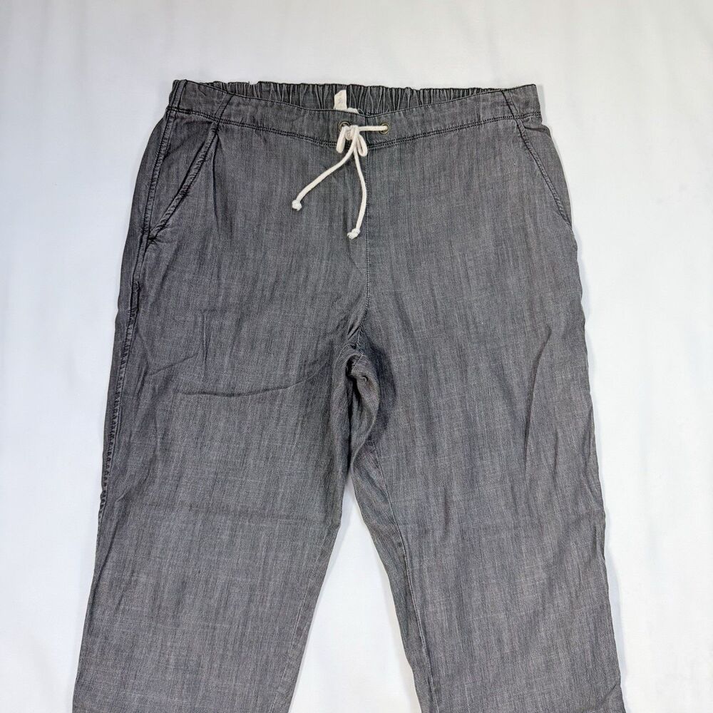 Eileen Fisher Tencel Organic Cotton Ankle Pants Gray MEDIUM Pull On Coastal - Picture 2 of 10